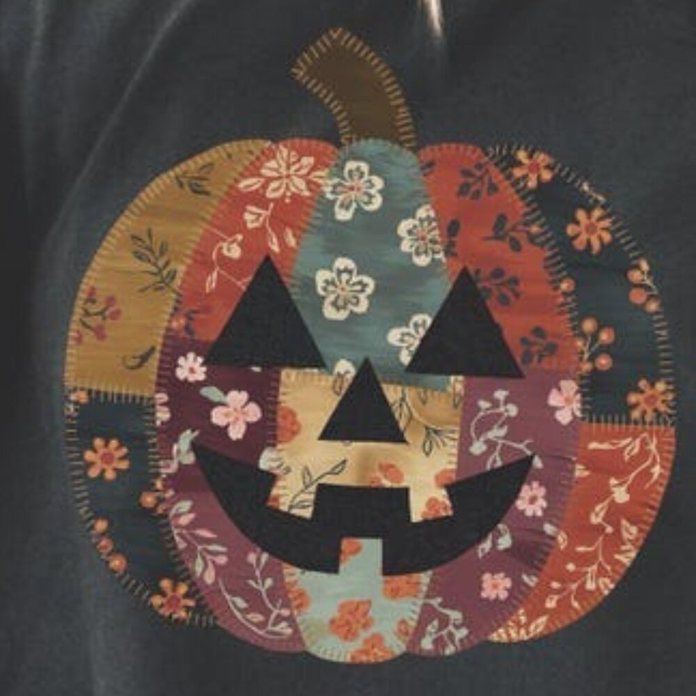 Patchwork Pumpkin Shirt, Boho Fall Aesthetic Shirt - image 2